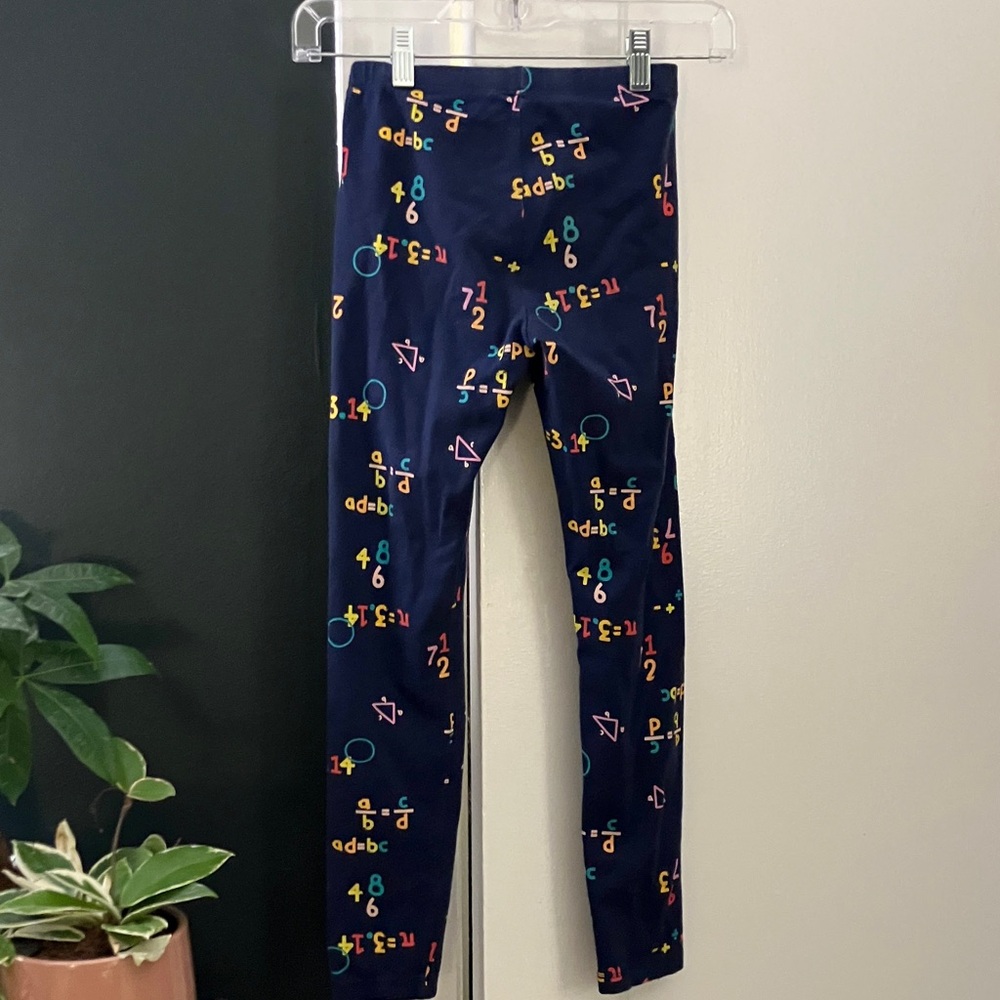 Cat & Jack Girls L 10/12 Navy Math Equation Print Leggings STEM Pi Day